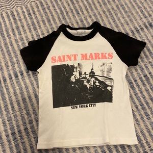Brandy Melville cropped “Saint marks” t shirt